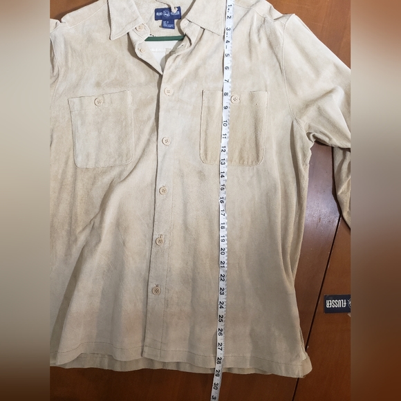 ALAN FLUSSER 100% Suede Men’s Shirt Medium Long Sleeve Button, New with Tags - Picture 13 of 13